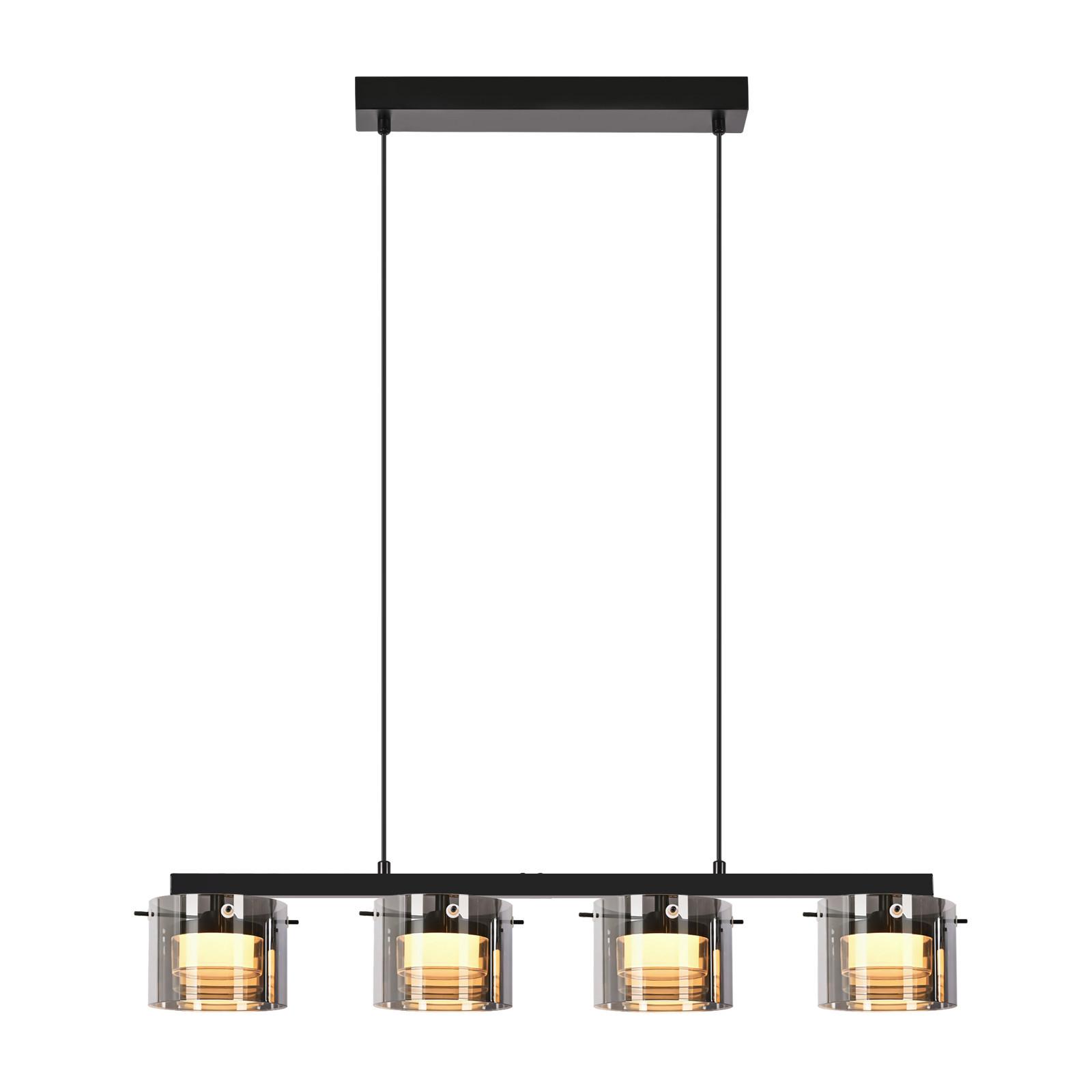 PENDELLEUCHTE Averon 72/12/157 cm - Schwarz, Glas/Metall (72/12/157cm) - ZMH