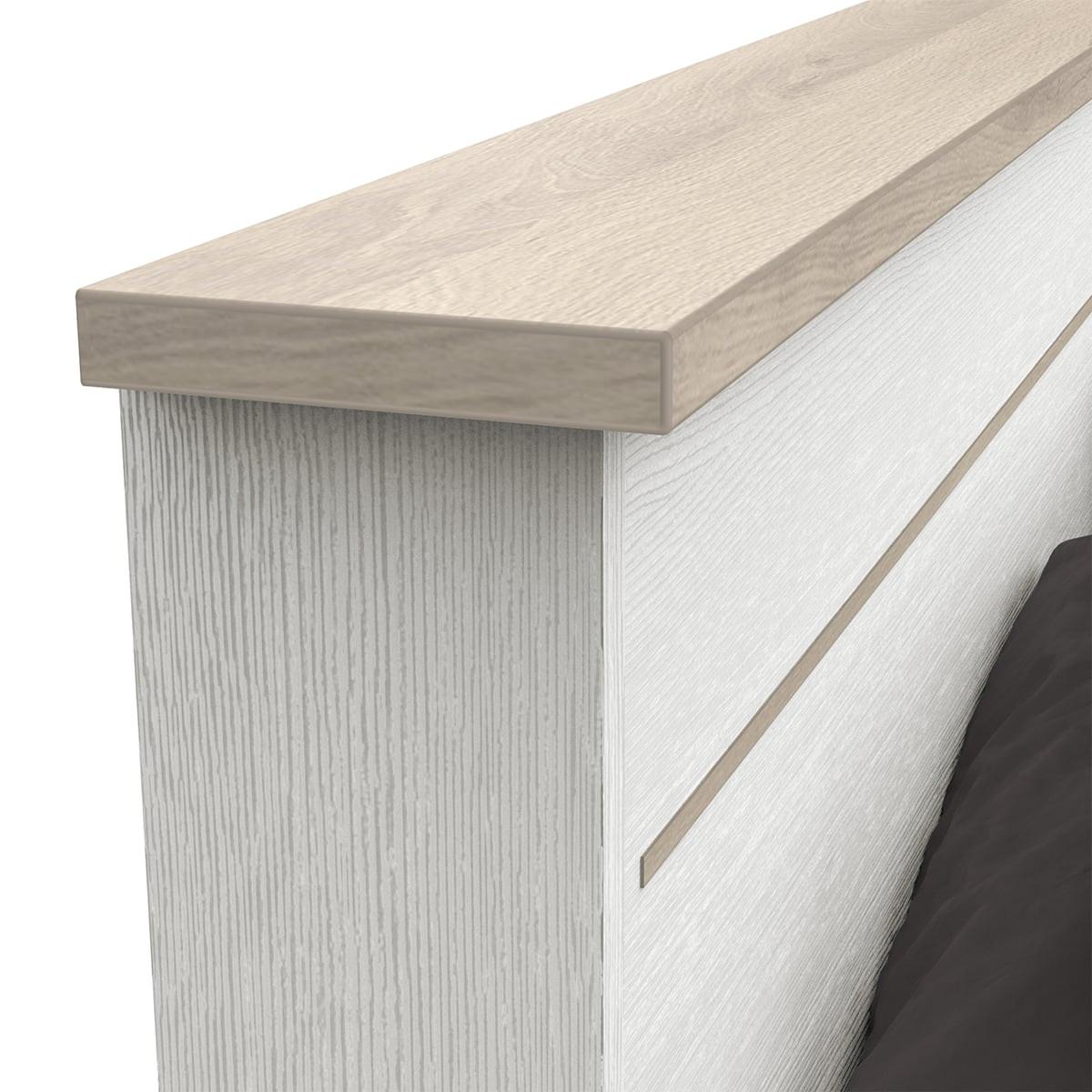 BETT mit 2 Schubladen und 2 Nischen 140x190 cm weiß Cottage - Weiß, Holzwerkstoff (190/140cm) - Calicosy