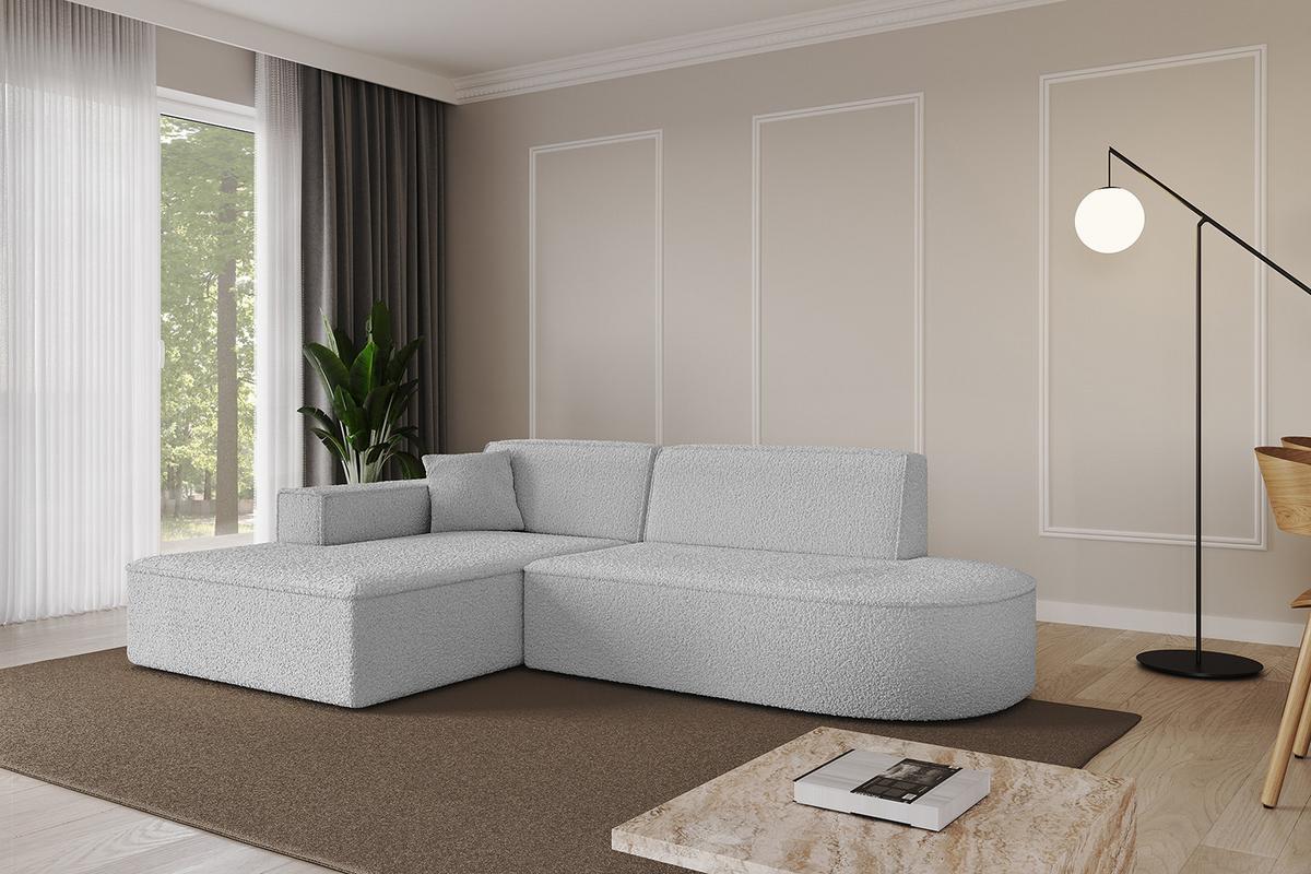 ECKSOFA Ottomane Links IREA-L1-v4 - 232x165x77 cm Hellgrau - Hellgrau, Holzwerkstoff/Textil (232/165cm) - ALTDECOR