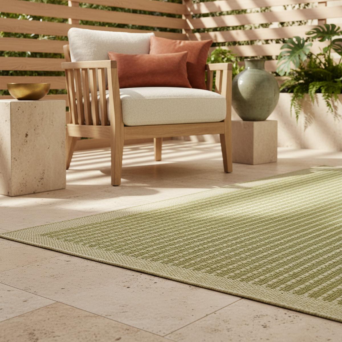 TEPPICH Outdoor DAFNE in Grün, einfarbig, 120 x 170 cm - Grün, Textil (170/120cm) - KADIMA DESIGN