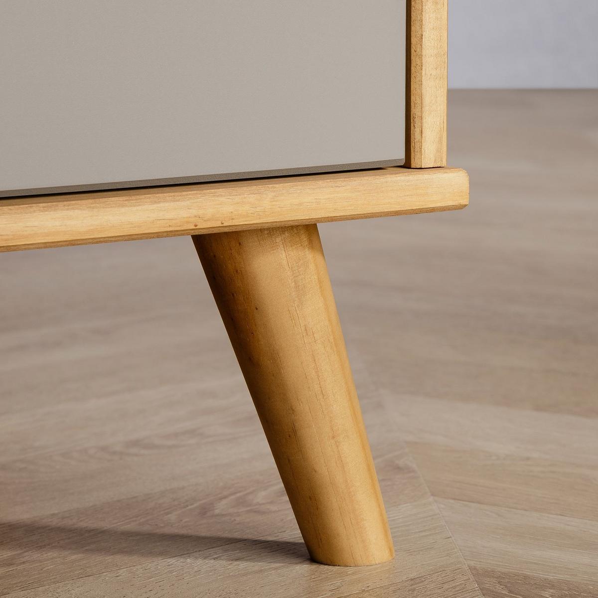 NACHTTISCH COLIMA - Naturfarben/Grau, Holz (50/46/40cm) - IDIMEX