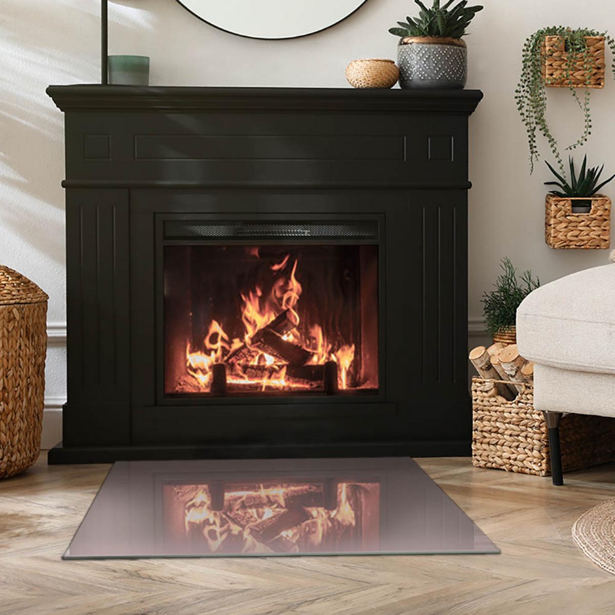 GLASPLATTE für Kamin 80x60 cm - Pink, Glas (80/60/0.4cm) - TULUP