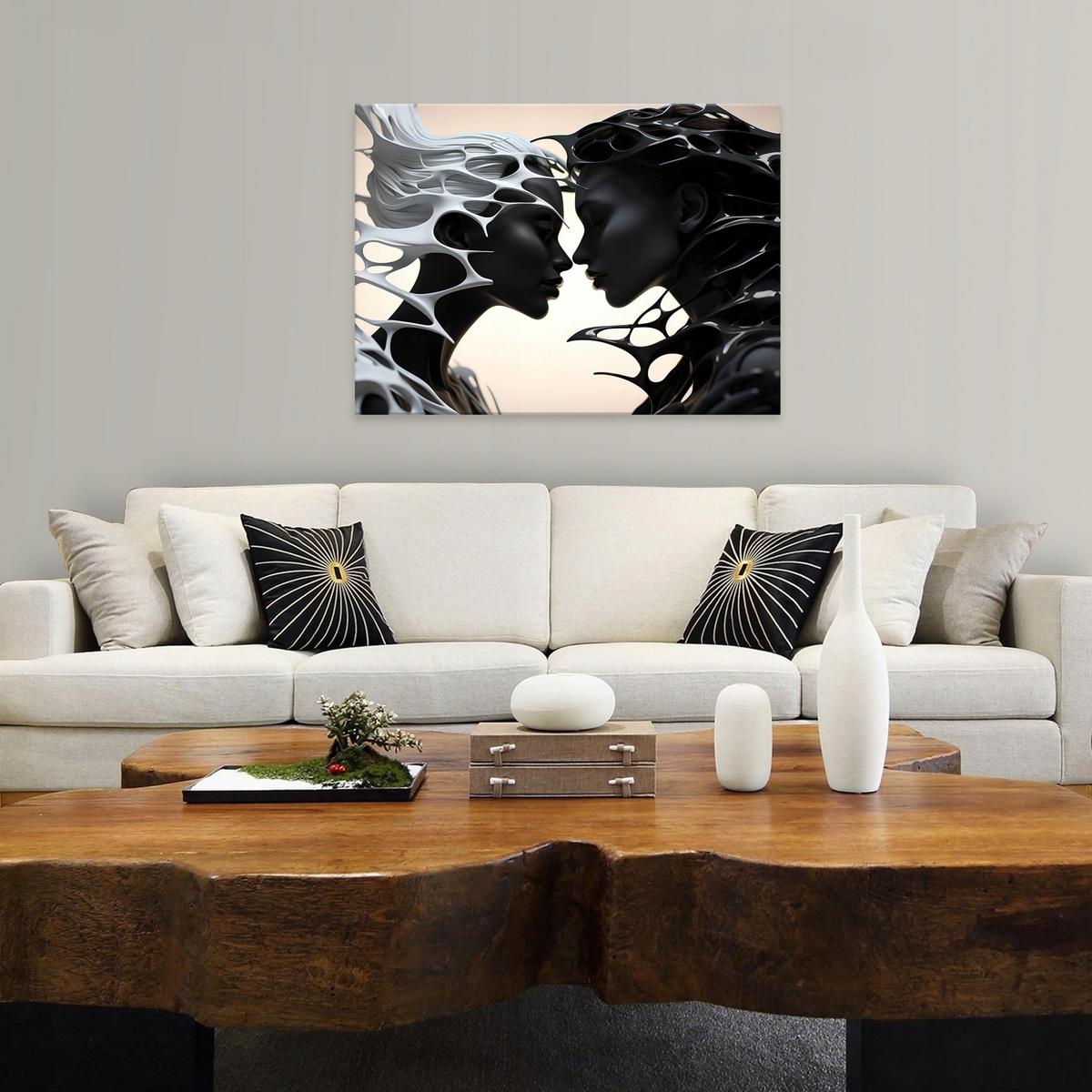 BILDER Abstrakt Frau 120x80 - Multicolor, Holzwerkstoff (120/80cm) - Wallarena