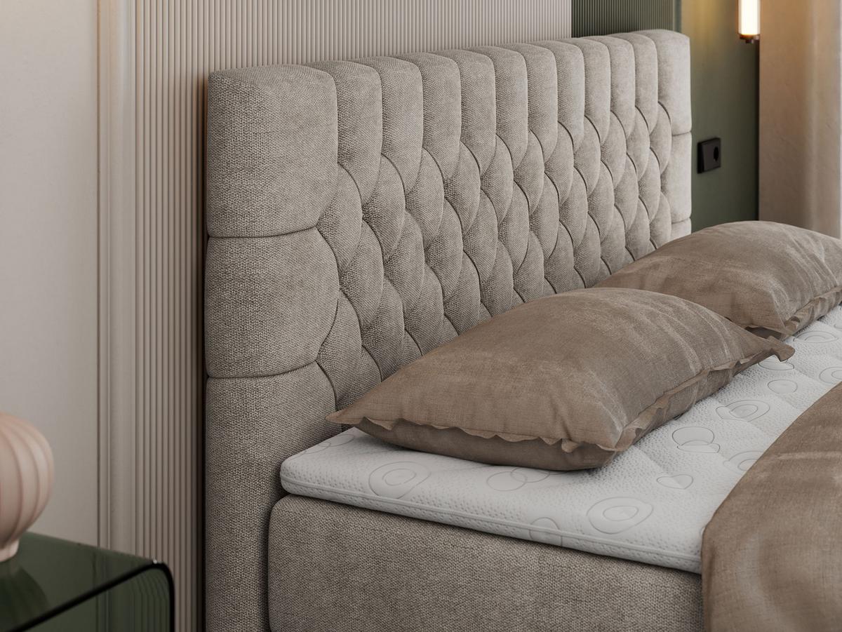 BOXBETT PERA 120/200 Beige Struktur - H3 - Beige, Holz/Textil (120/200cm) - MKS