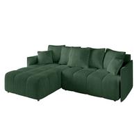 ECKSOFA Ottomane links LONLI-L 251x189x68 Grün Cord - Grün, Holzwerkstoff/Kunststoff (251/189cm) - ALTDECOR