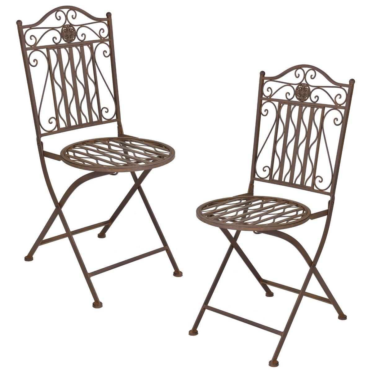 BISTROSET 3 TLG. Biella - Braun, Metall - [en.casa]