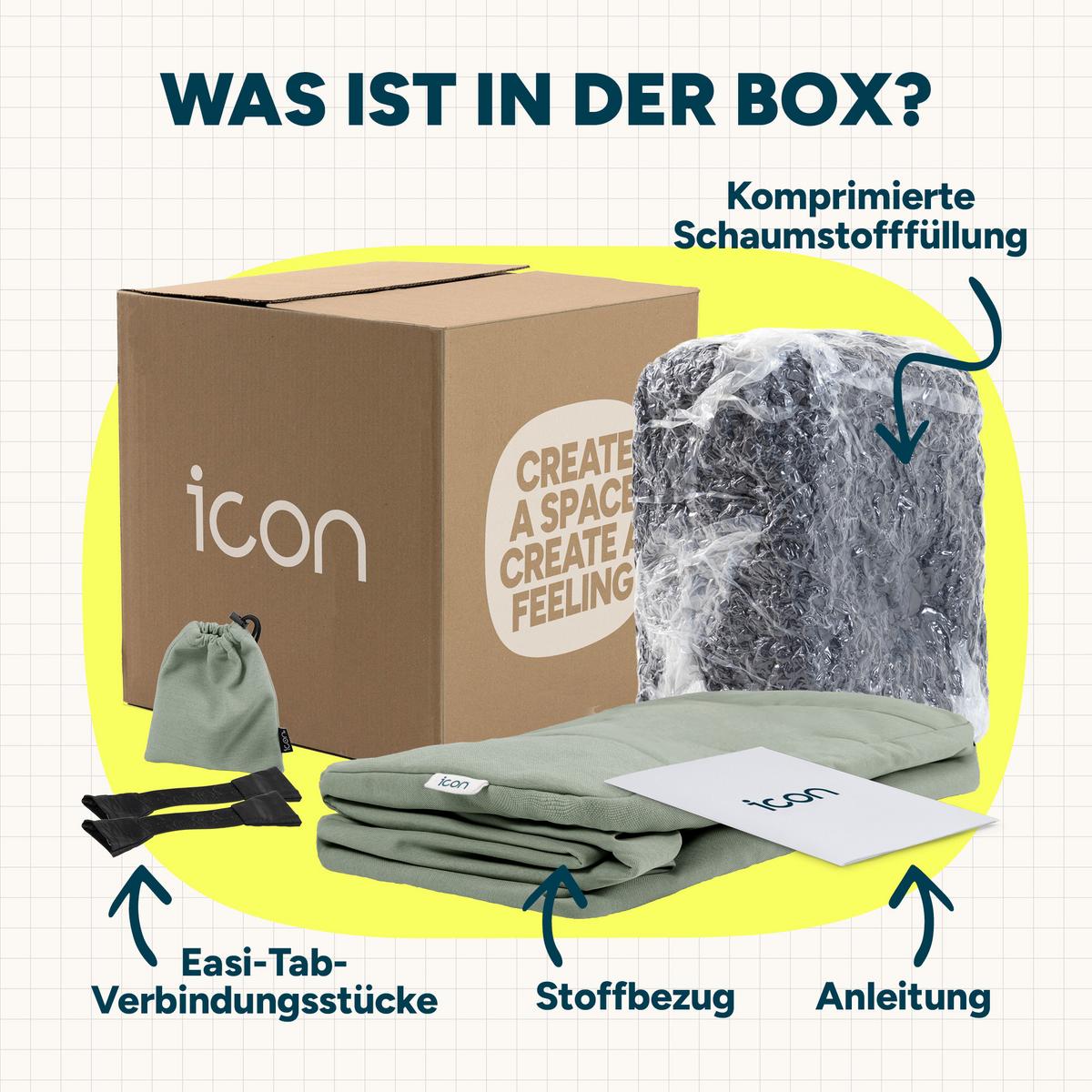 SITZSACK-SOFA Outdoor 2-tlg.: Ecksessel, Sessel - Grün, Textil (195/68/100cm) - icon