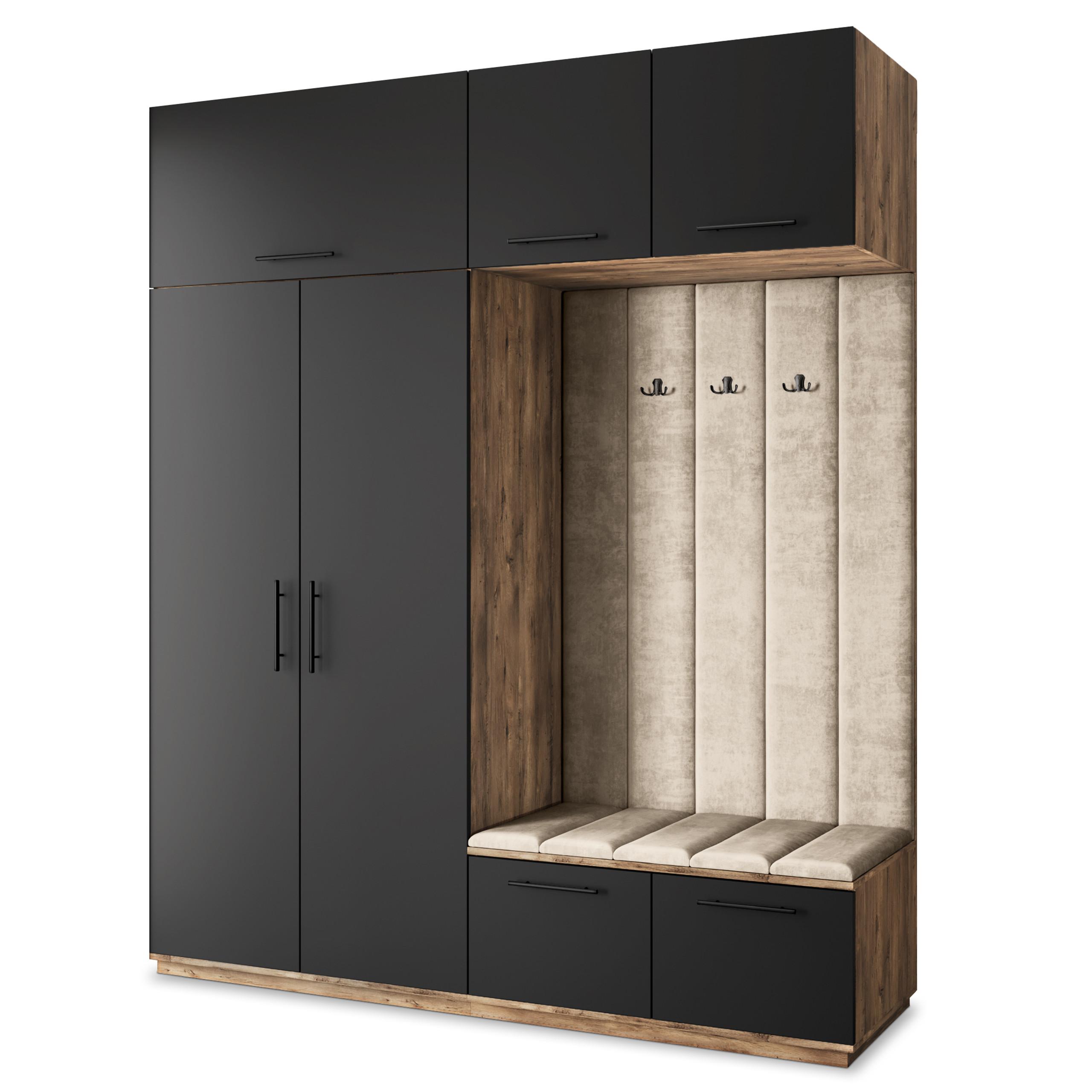 GARDEROBENSCHRANK REMA 200/240/60 cm Modern Eichefarben - Eichefarben/Beige, Holzwerkstoff (200/240/60cm) - MASSENO