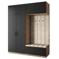GARDEROBENSCHRANK REMA 200/240/60 cm Modern Eichefarben - Eichefarben/Beige, Holzwerkstoff (200/240/60cm) - MASSENO