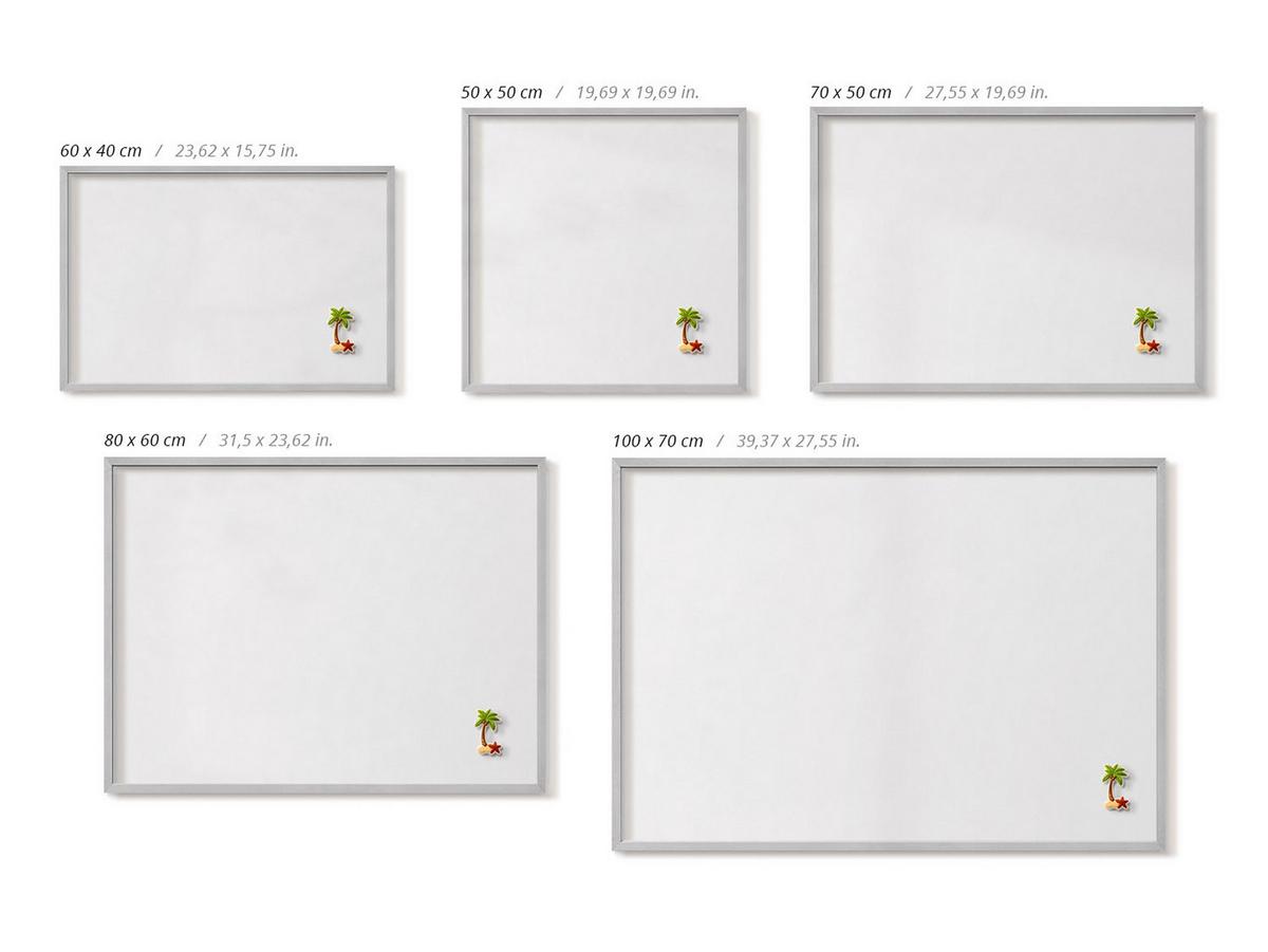 MAGNETTAFEL 80x60 cm Silberner Rahmen Farbe Weiß - Birnbaumfarben, Metall (80/60/0.4cm) - TULUP