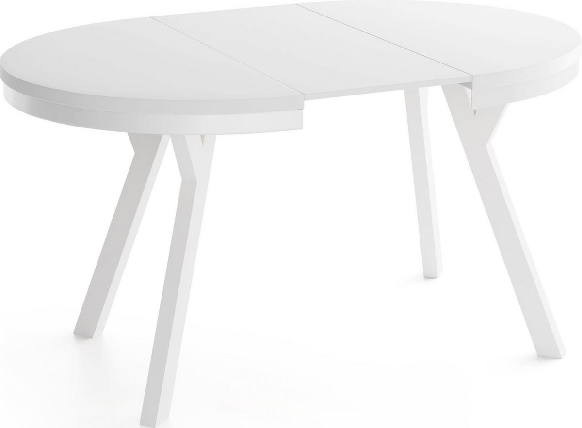 ESSTISCH Vero Neo rund ausziehbar verlängerbar, Weiss 80-130/80/77 cm - Weiß, Holz/Holzwerkstoff (80/130/77cm) - WFL GROUP