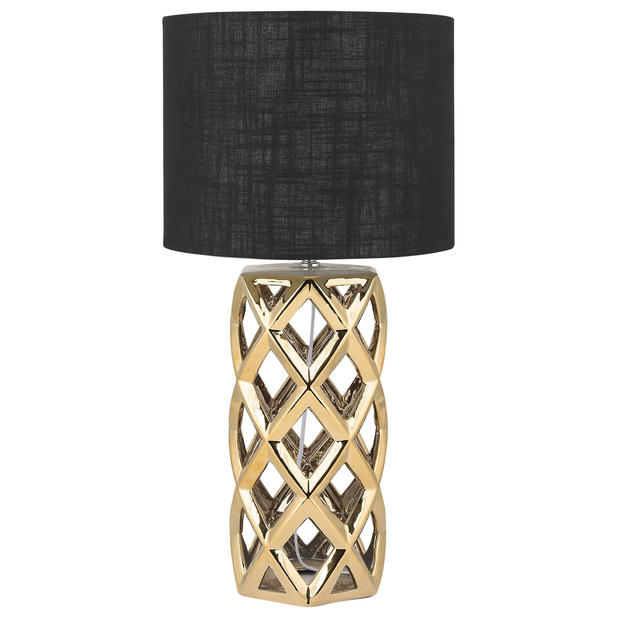 TISCHLAMPE Selja 35/35/71 cm - Goldfarben/Schwarz, Keramik (35/35/71cm) - Beliani