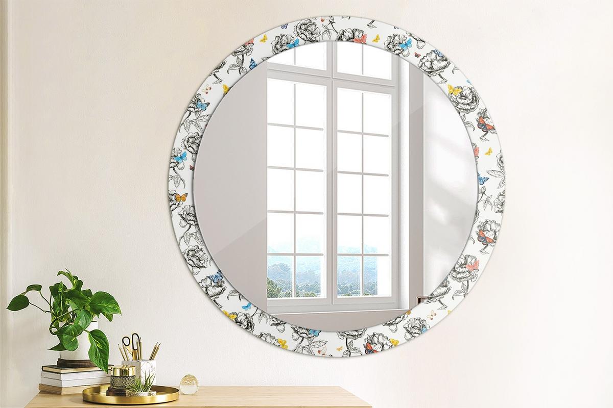 SPIEGEL Rund Ø 90 cm mit Aufdruck - Multicolor, Glas (90/90/0.4cm) - Wallfluent
