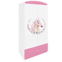 KINDERKLEIDERSCHRANK Pferd - Hellrosa, Holzwerkstoff (90/175/52cm) - RAUMHIRSCH FURNITURE