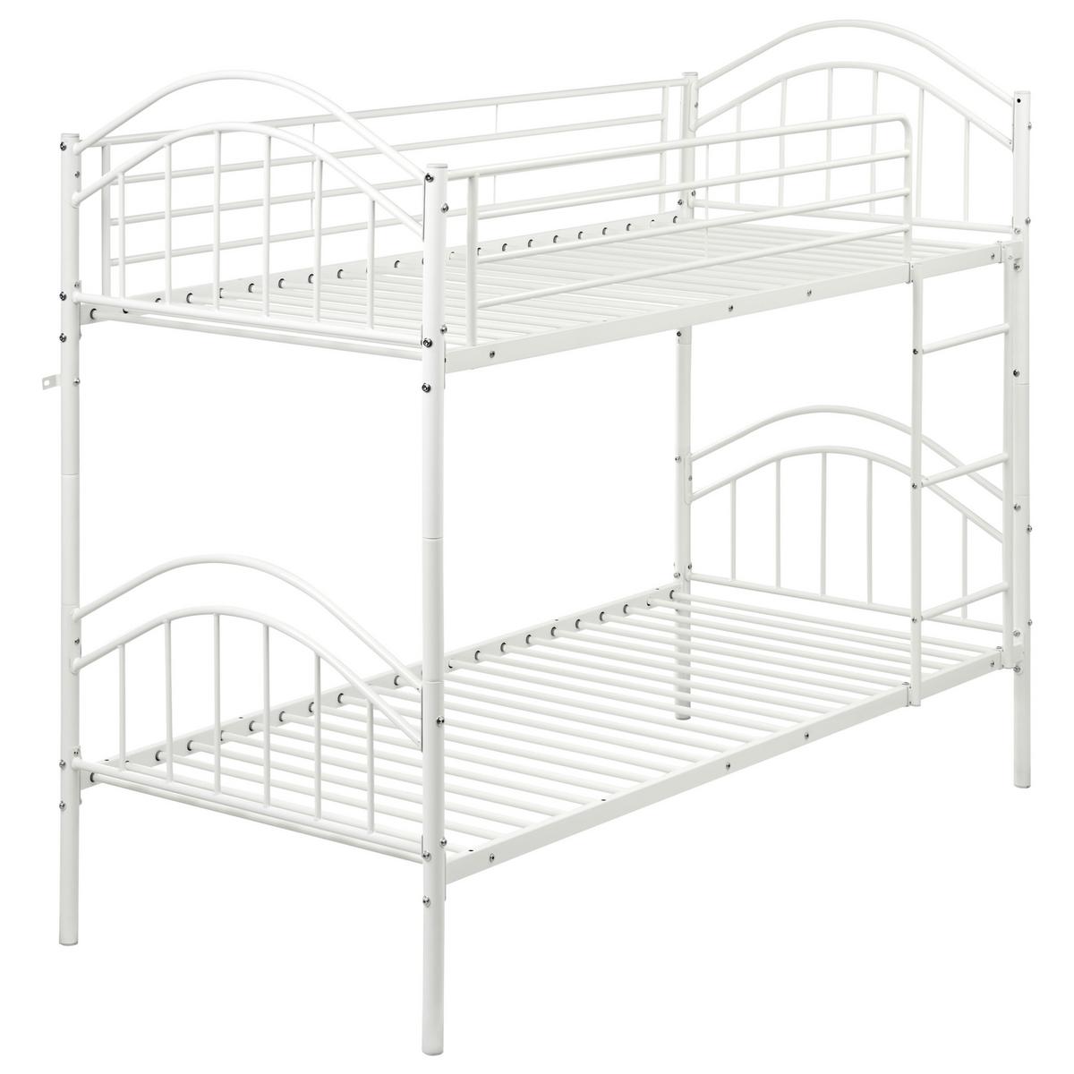 HOCHBETT 90/200 cm Weiß Chartres - Weiß, Metall (90/200cm) - Beliani