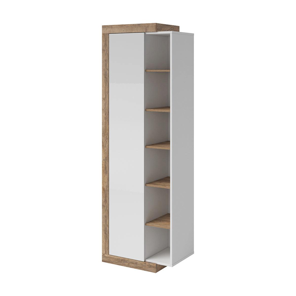 SCHRANK 1 Tür Azior Weiß und Holz - Weiß, Holzwerkstoff (67/200/40cm) - Petits-meubles