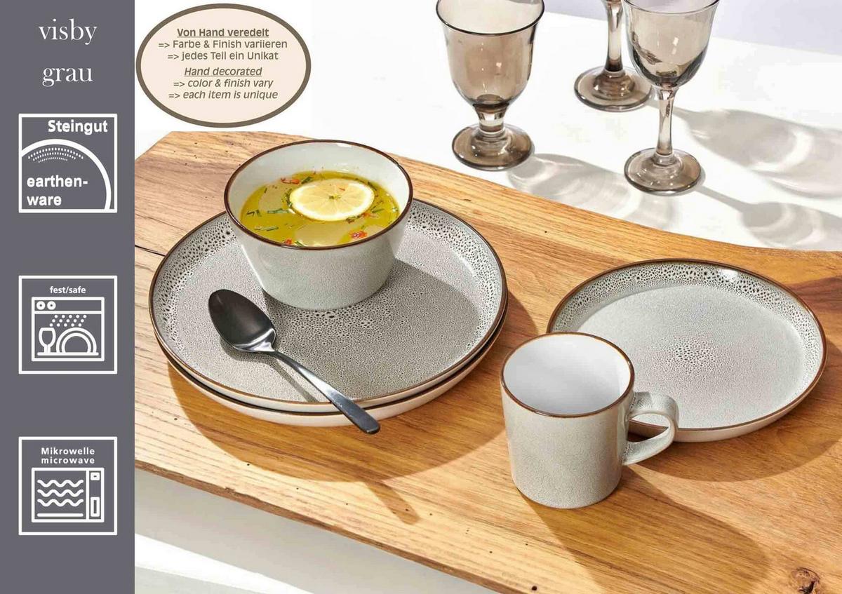 DESSERT-TELLER Visby Dunkelgrau ø 20,5 cm 8er Set - Dunkelgrau, Keramik (20.5cm) - Ritzenhoff Breker