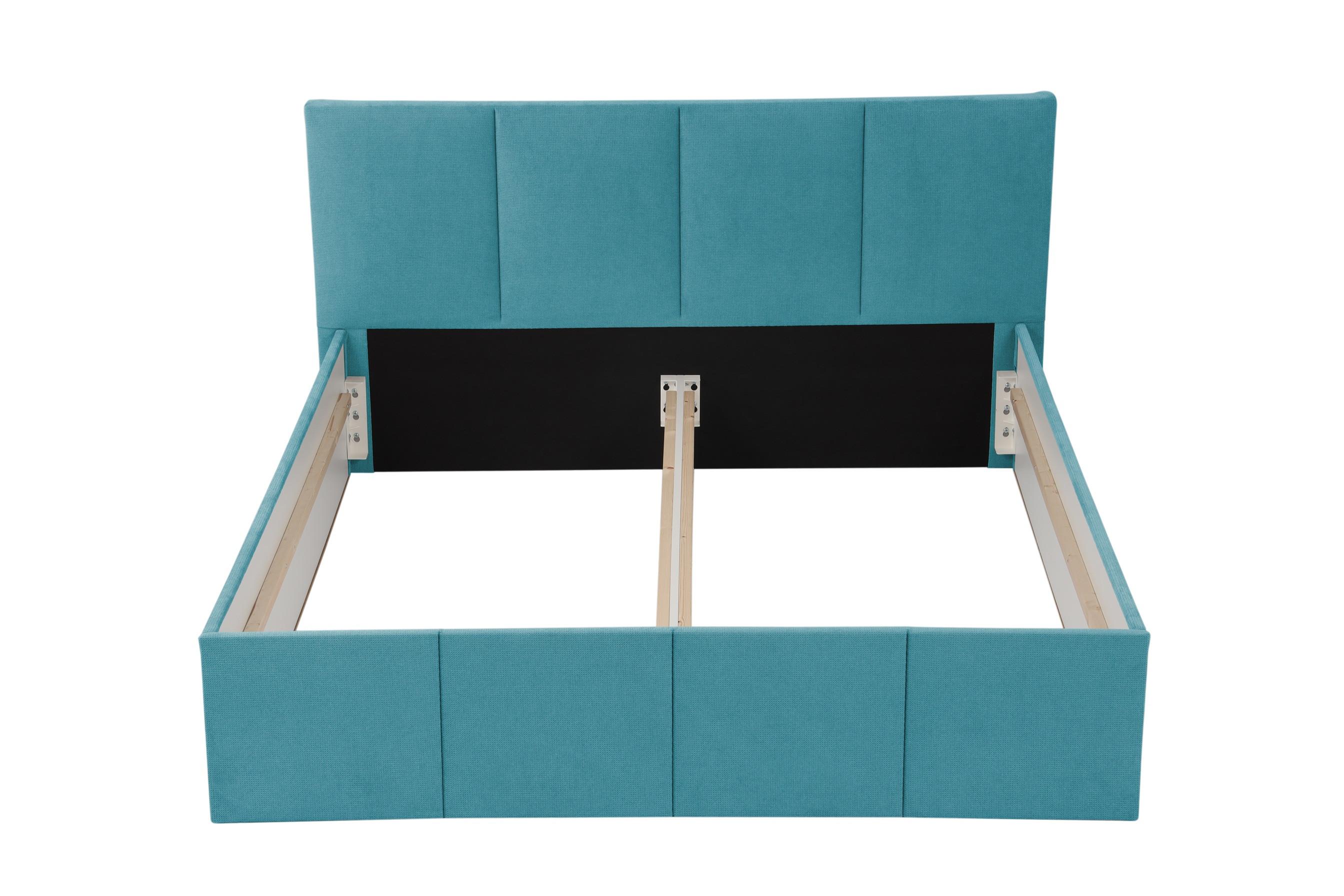POLSTERBETT Dalas Blau 180 x 200 x 40 cm Stauraum Ohne Matratze und Lattenrost - Blau, Holz (180/200cm) - Halmon Schlafkomfort Betten 