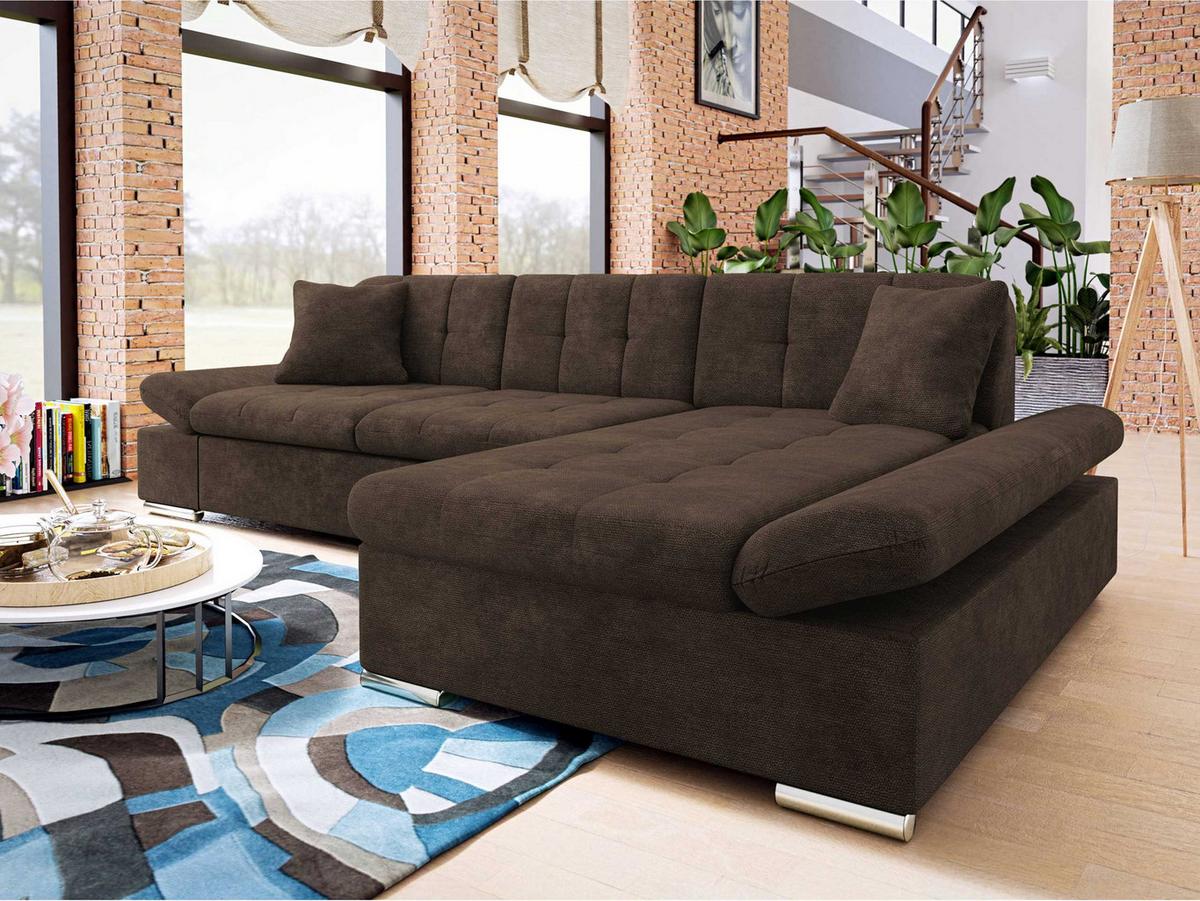 ECKSOFA Montana, Seite: Rechts - Dunkelbraun, Holz/Textil (278/161cm) - MIRJAN24