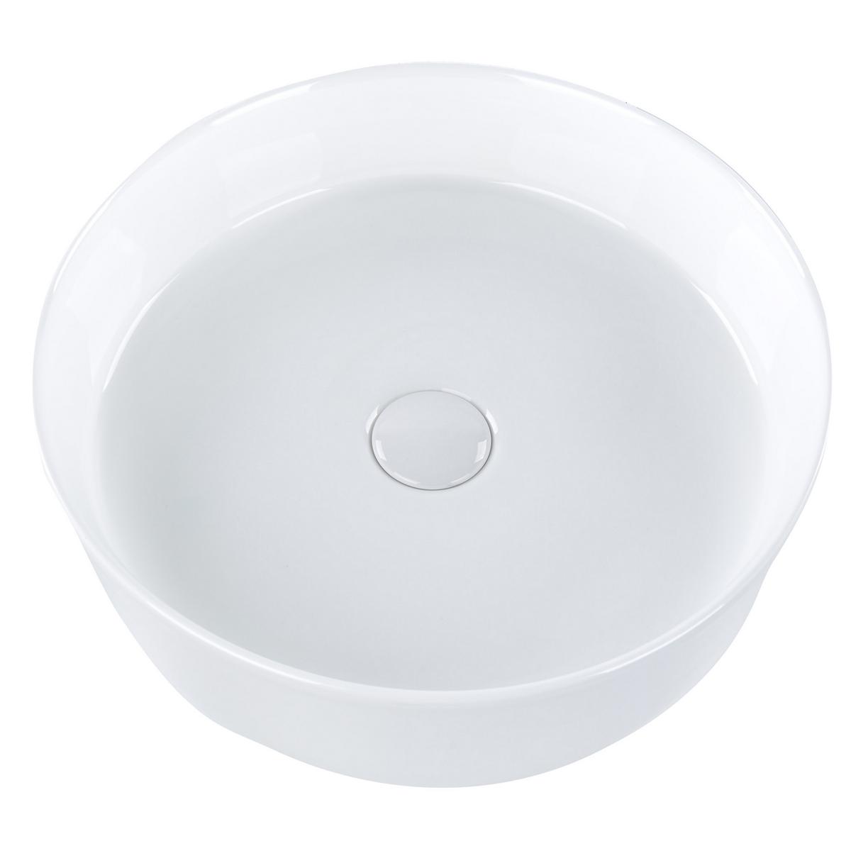 AUFSATZWASCHBECKEN 40 cm Weiß Tebar - Weiß, Keramik (40/12/40cm) - Beliani