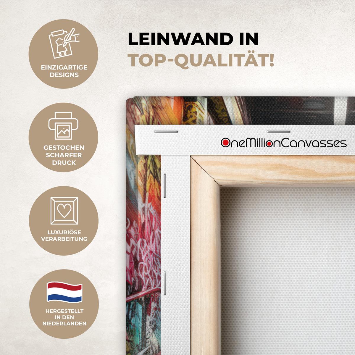 LEINWANDBILD Treppe - Graffiti - Farben - Kunst Room Decor 30x40 cm - Multicolor, Textil (30/40cm) - MuchoWow