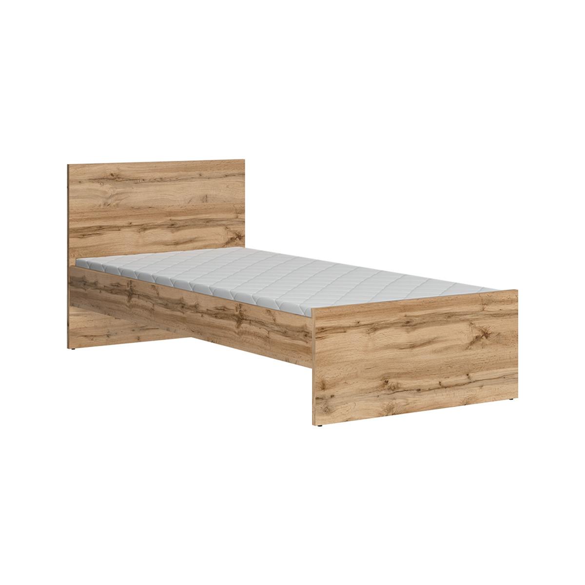 BETT 90/200 June Weiß und Holz - Weiß, Holzwerkstoff (90/200cm) - Petits-meubles
