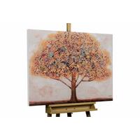 ACRYLBILD HANDGEMALT 100/70 cm - Rot/Orange, Holz/Textil (100/70cm) - KUNSTLOFT