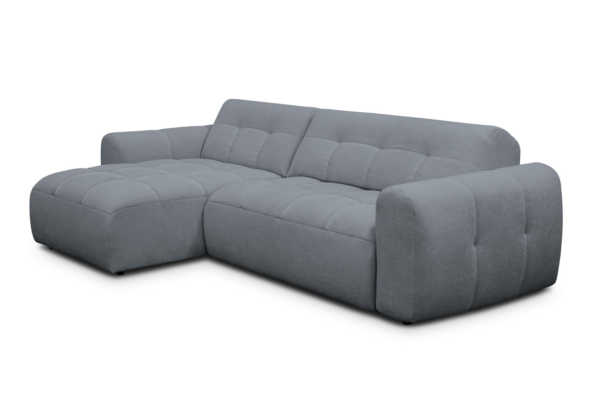 ECKSOFA LUMERO 4-Sitzer LINKS, graphitfarben - Graphitfarben/Schwarz, Holz/Textil (275/166cm) - Courtois Laville