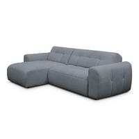 ECKSOFA LUMERO 4-Sitzer LINKS, graphitfarben - Graphitfarben/Schwarz, Holz/Textil (275/166cm) - Courtois Laville