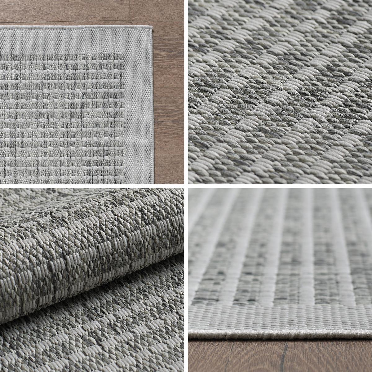 TEPPICH Outdoor DAFNE in Grau, einfarbig, 60 x 100 cm - Grau, Textil (100/60cm) - KADIMA DESIGN