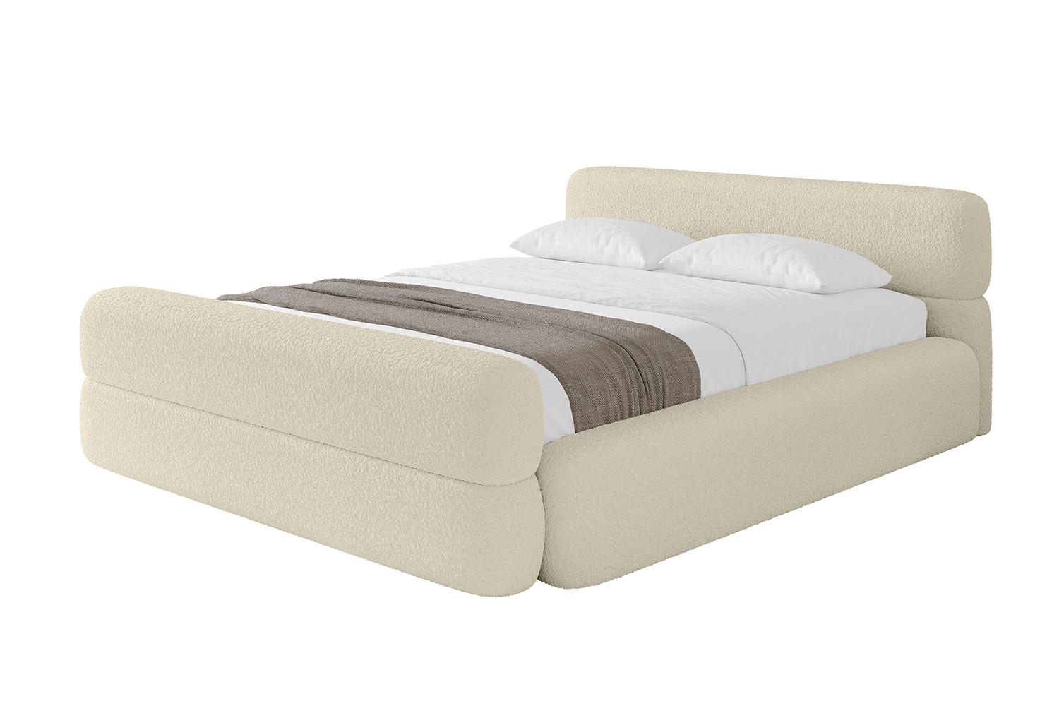 POLSTERBETT mit Bettkasten, Fußteil und Lattenrost, Boxbett ohne Matratze - ENORA-Z-V1 180x200 Beige - Taupe, Holzwerkstoff/Textil (180/200cm) - ALTDECOR
