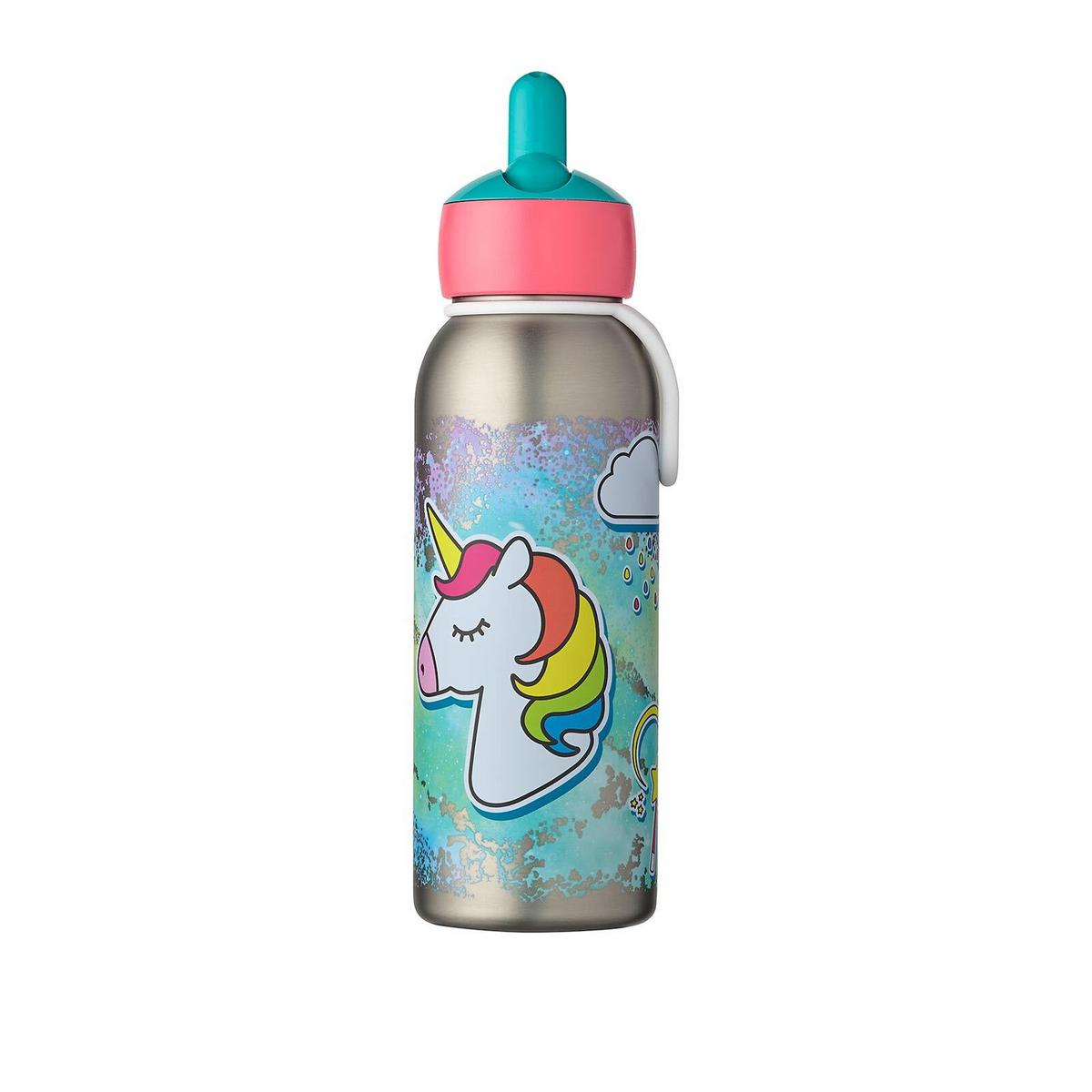 THERMOFLASCHE FLIP-UP Campus Einhorn 350 ml - Multicolor, Metall (0.35L) - Mepal