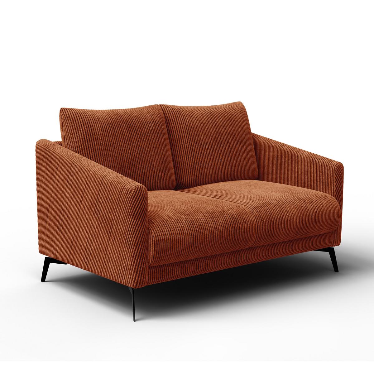 SOFA VILT 2-Sitzer, orange - Schwarz/Orange, Holzwerkstoff/Textil (142/89/94cm) - Wozimo