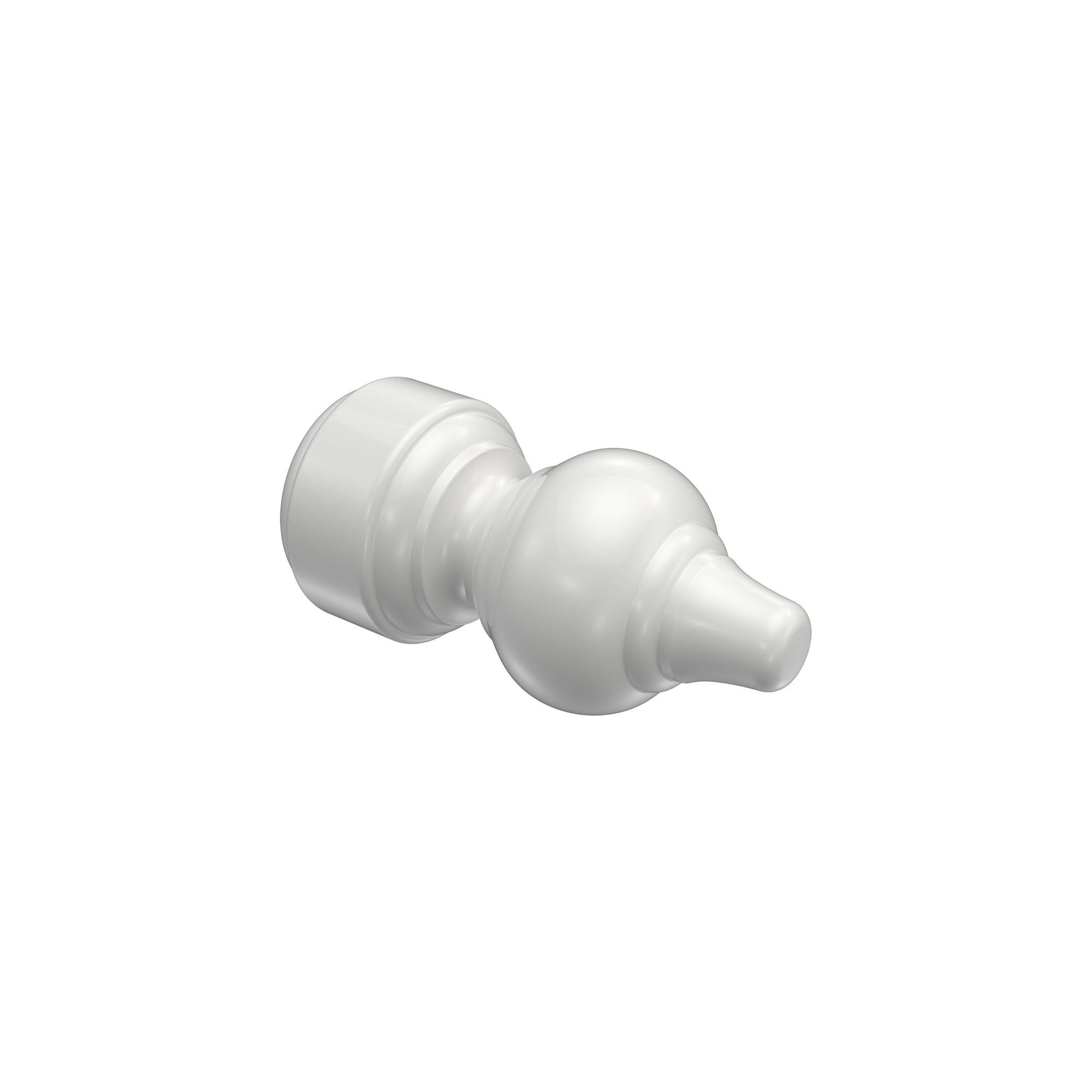 ENDSTÜCKE FÜR GARDINENSTANGEN 28 mm Ø, Rondo Weiß, Packung 2 Stück - Weiß, Kunststoff (8.8/4.3/4.3cm) - INTERDECO