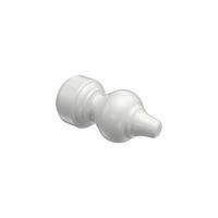 ENDSTÜCKE FÜR GARDINENSTANGEN 28 mm Ø, Rondo Weiß, Packung 2 Stück - Weiß, Kunststoff (8.8/4.3/4.3cm) - INTERDECO