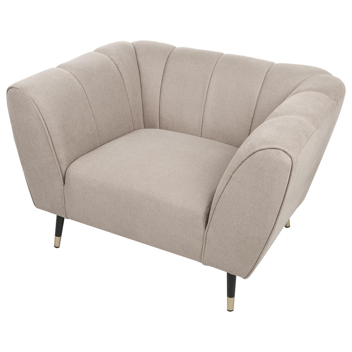 SESSEL Taupe Orsta - Taupe/Goldfarben, Textil (112/73/85cm) - Beliani