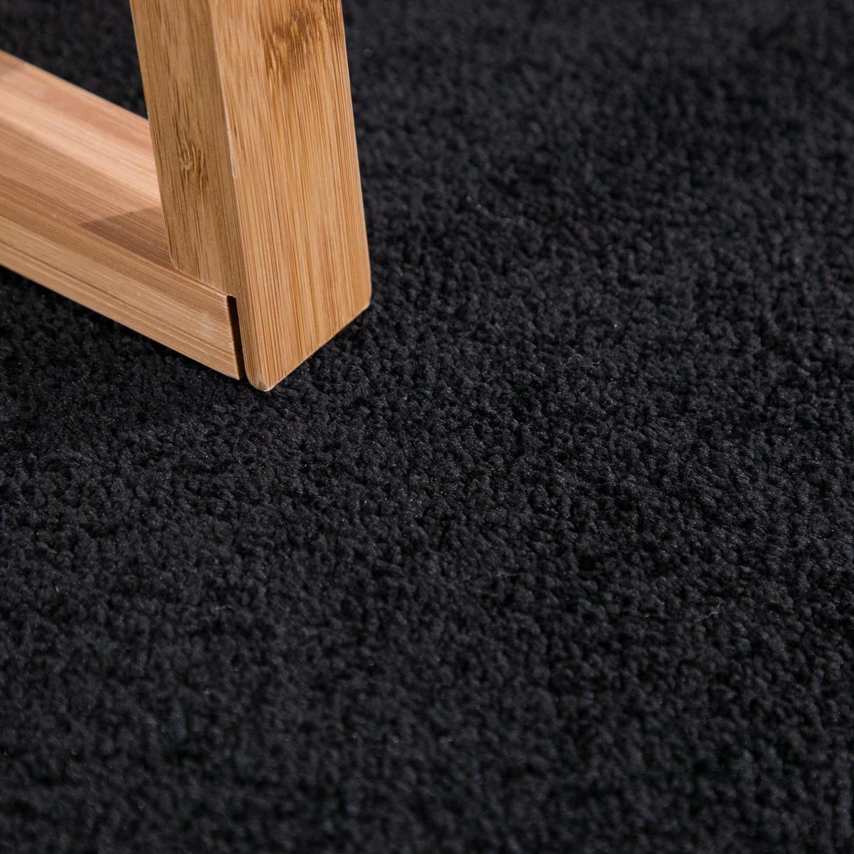 KURZFLORTEPPICH Waschbar, einfarbig, Schwarz, 160 x 220 cm - Schwarz, Textil (160/220cm) - KADIMA DESIGN