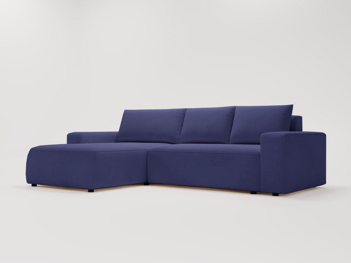 ECKSOFA Tazones Dunkelblau Links - Dunkelblau, Holz/Kunststoff (250/165cm) - Graingold