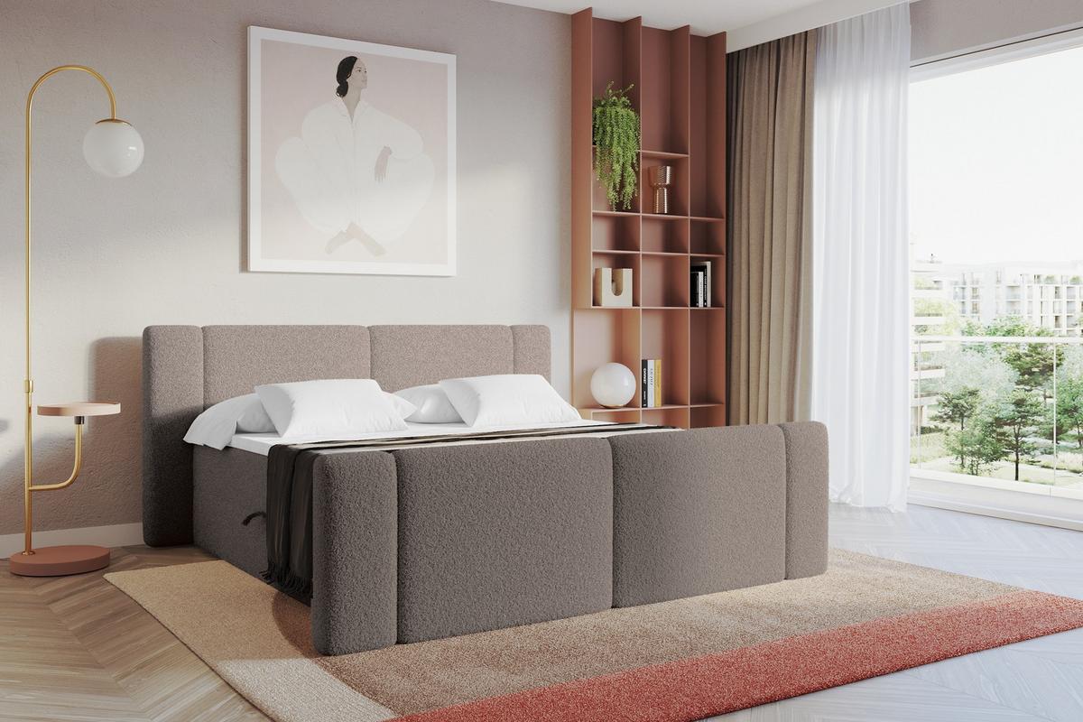 BOXBETT mit Matratze H4 - EVON Zanozek - 180x200 cm Braun - Braun, Holzwerkstoff (180/200cm) - ALTDECOR