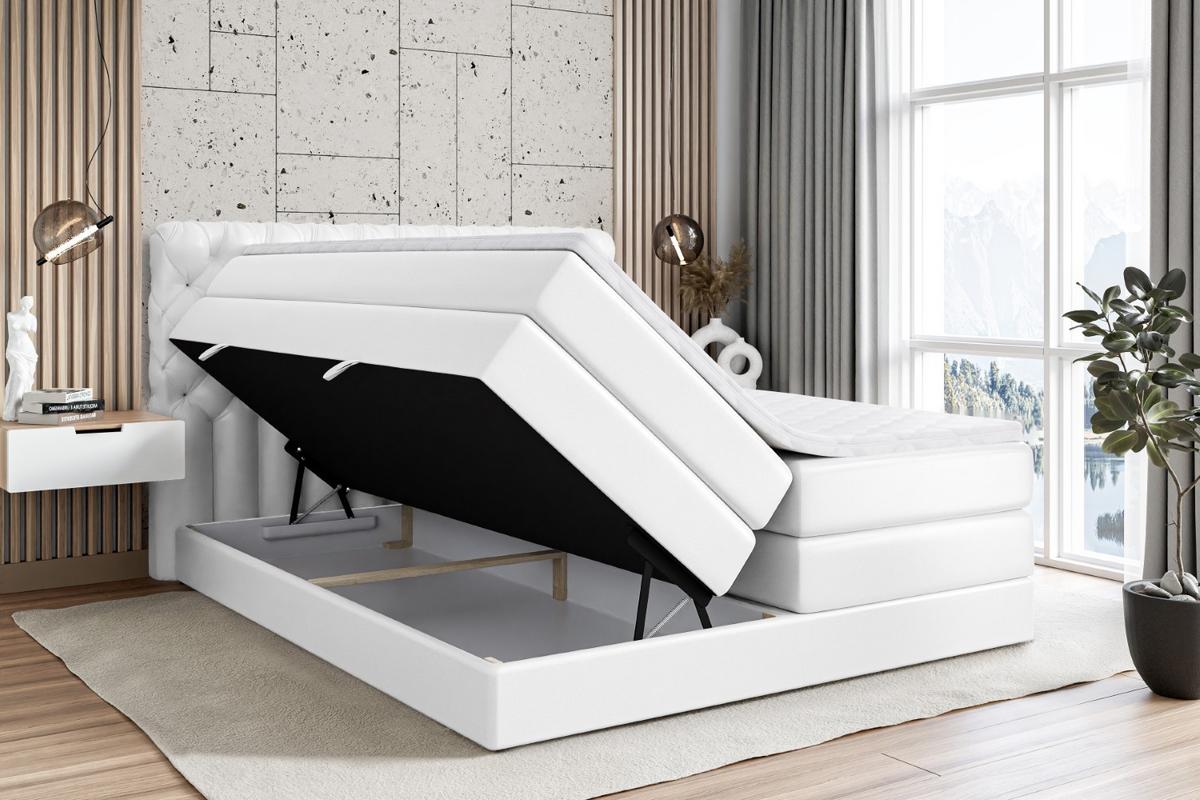 BOXSPRINGBETT BOXI8 KING - 140x200 - H3/H4 - Weiß Hochglanz - Weiß Hochglanz, Holzwerkstoff (140/200cm) - ALTDECOR