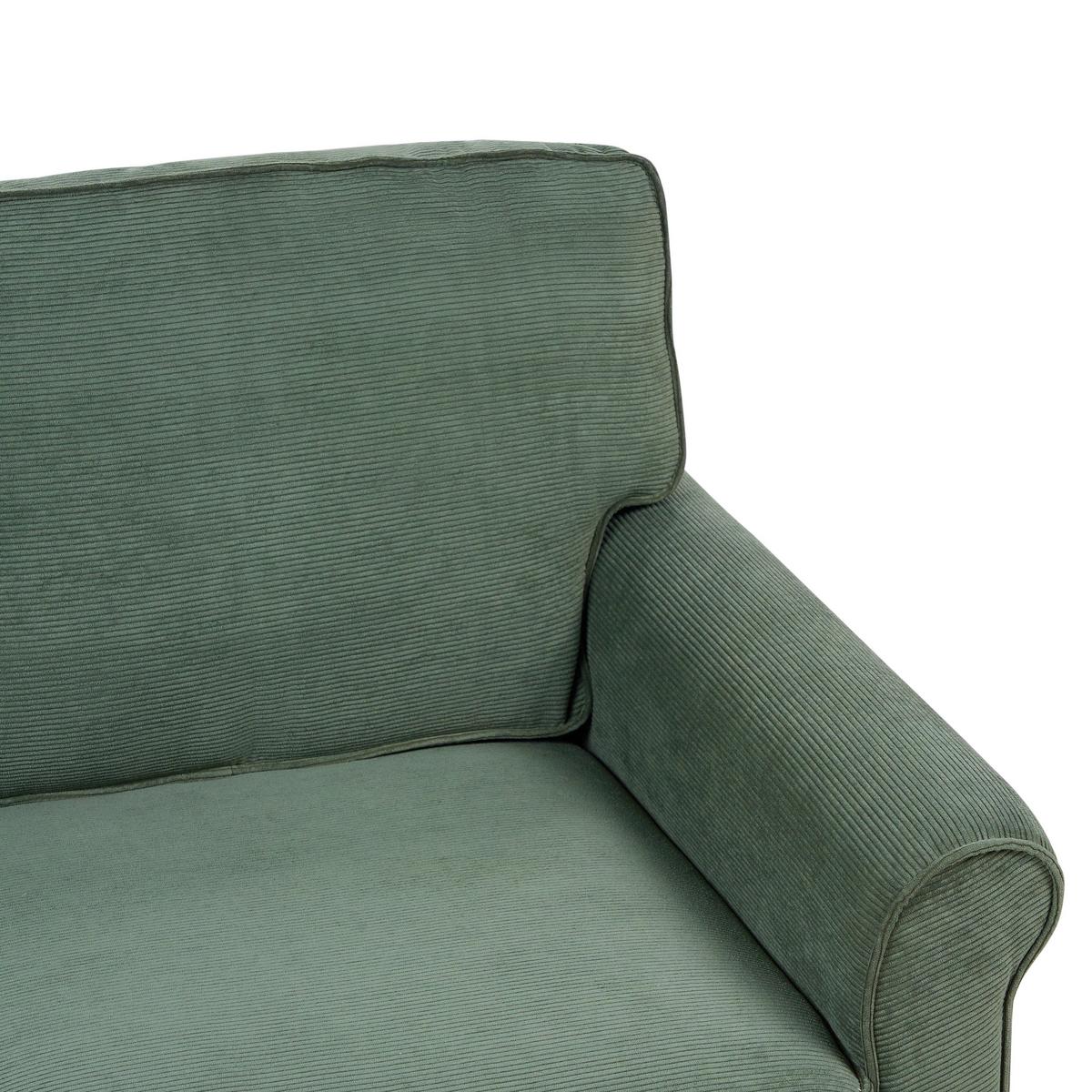 3-SITZER-SOFA Cord dunkelgrün Ronneby - Hellbraun/Grün, Textil (190/88/78cm) - Beliani