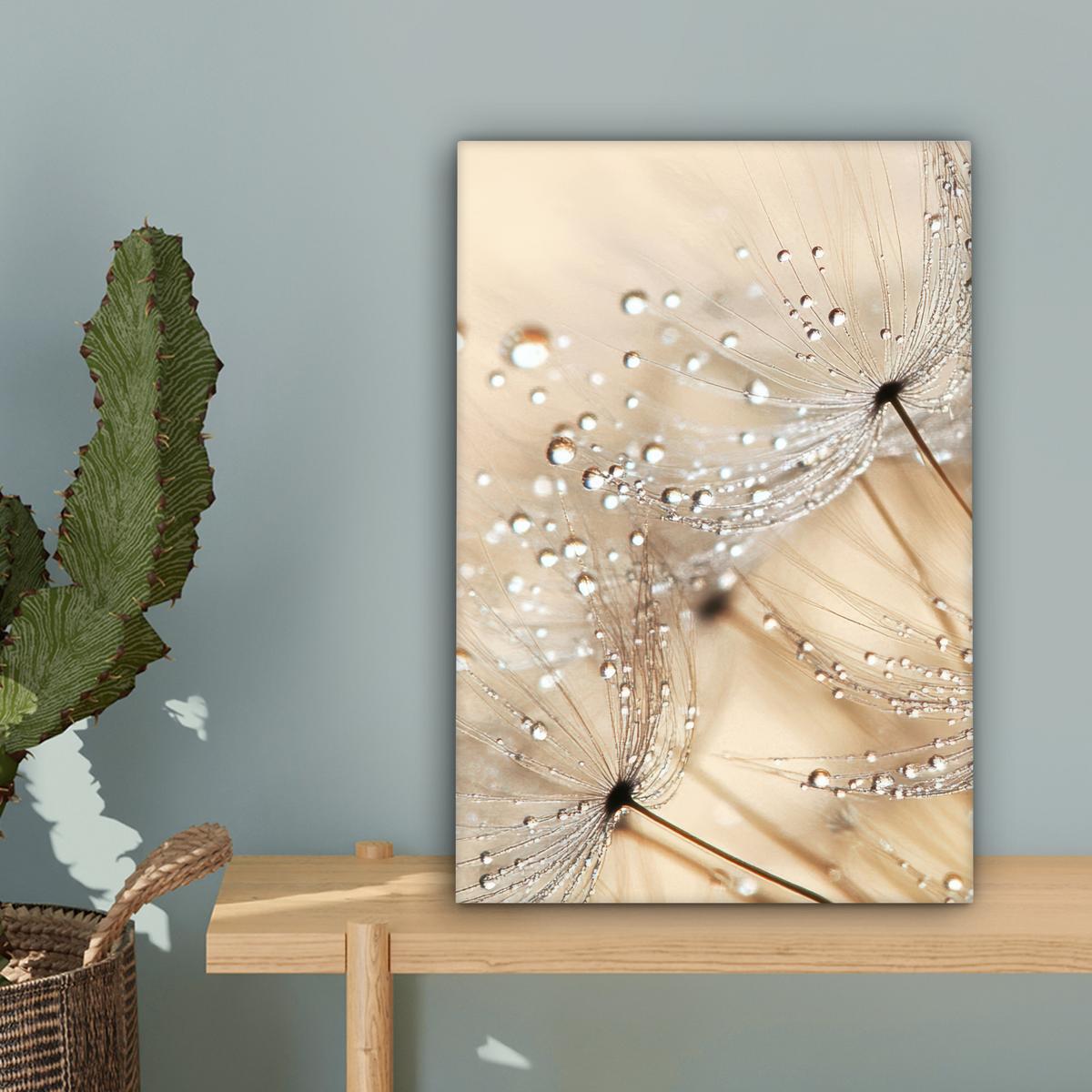 LEINWANDBILD Löwenzahn - Abstrakt - Natur - Beige Deko Wohnzimmer 20x30 cm - Braun, Textil (20/30cm) - MuchoWow
