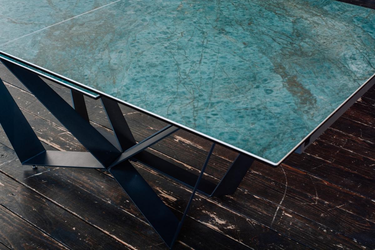 ESSTISCH ODAR Grün Glas - Schwarz/Grün, Glas/Metall (100/180/76cm) - KAWOLA