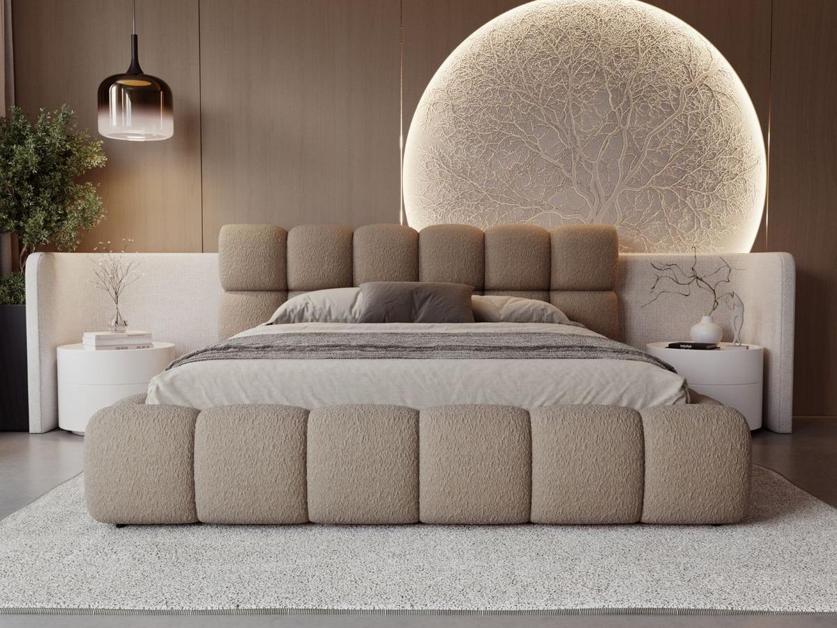 POLSTERBETT Modo 160x200 Bouclé-Stoff Braun - Braun, Textil (160/200cm) - Graingold