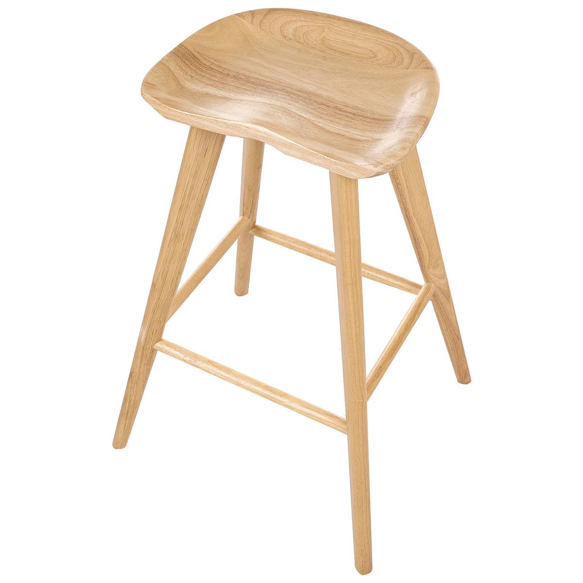 BARHOCKER 2er-Set Hellbraun Cando - Hellbraun, Holz (52/74/45cm) - Beliani