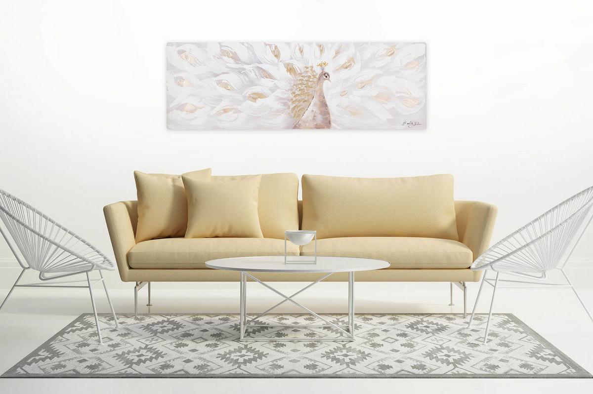 ACRYLBILD HANDGEMALT 150/50 cm - Beige, Holz/Textil (150/50cm) - KUNSTLOFT