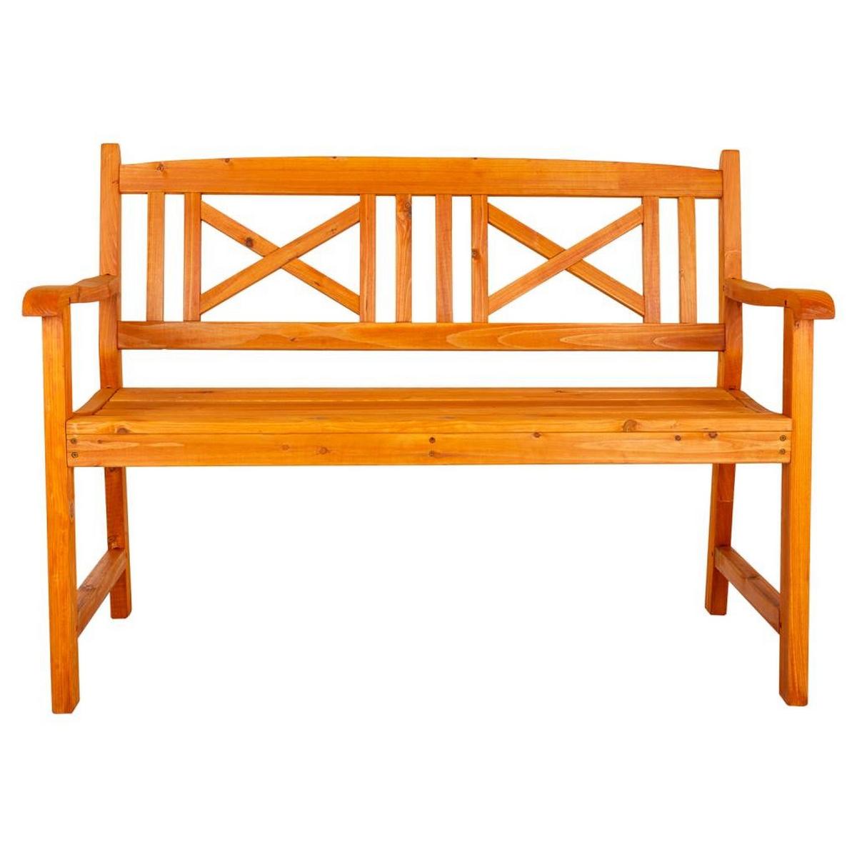 BANK aus Holz, 120x60x90cm - Orange, Holz (120/68/65cm) - Wanderlust