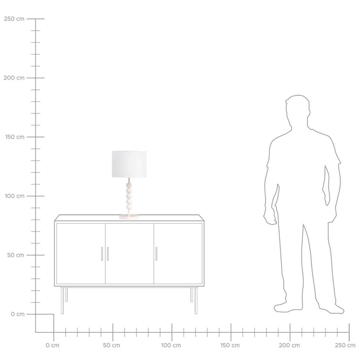 TISCHLAMPE Metall Weiß Loky - Weiß, Textil (30/30/58cm) - Beliani