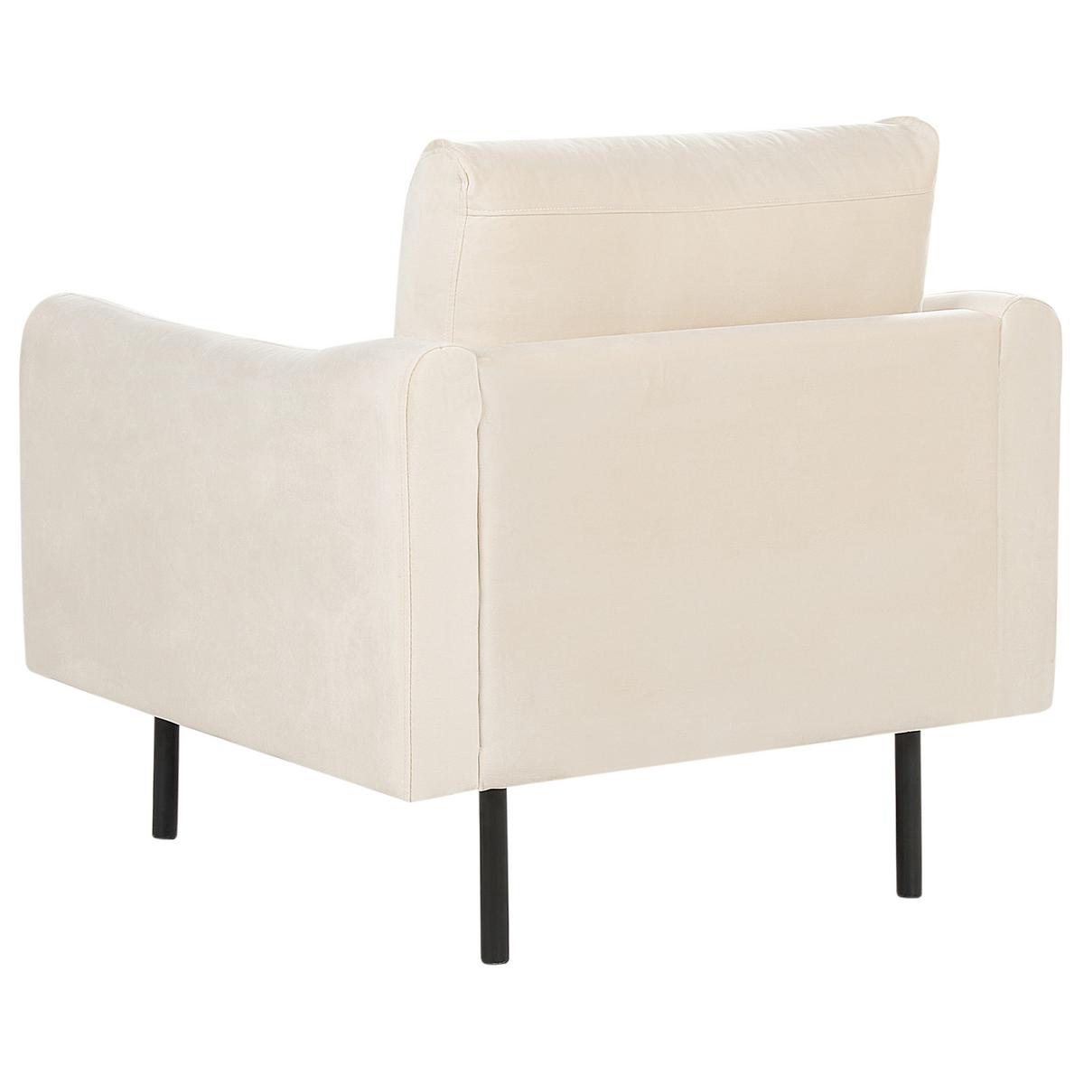 SOFA-SET 5-Sitzer Samtstoff Hellbeige mit Ottomane Vinterbro - Beige/Schwarz, Textil (220/85/85cm) - Beliani
