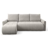 ECKSOFA Timmone Hellbeige Chenille 230 cm - Ecru/Schwarz, Kunststoff/Textil (230/149cm) - Selsey
